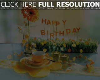 Coffee table flower arrangement happy - a happy birthday free wallpaper
