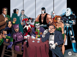 Batman jokers group table drinks - brian bolland free wallpaper