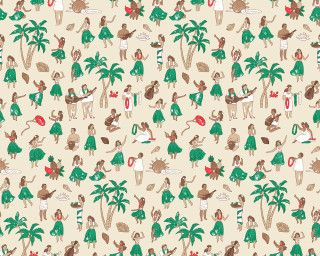 People palm trees beach kitsch - jungle free wallpaper