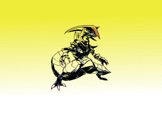 Stylized creature air yellow background - a black outline free wallpaper