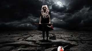 Woman bloody knife rocky gothic - a bloody knife free wallpaper