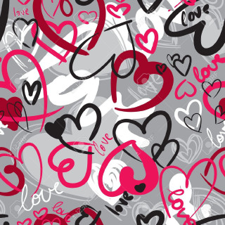 Hearts pattern gray background red - free hearts wallpaper for tablet
