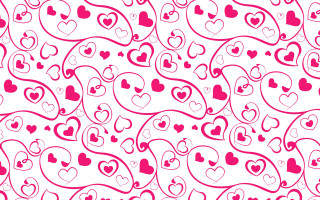 Hearts pattern white background red - the left side of the image free wallpaper