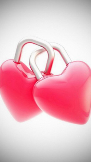 Two hearts lock shadow white - free hearts wallpaper for mobile