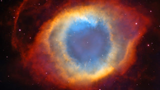 Large blue red ring stars - cosmic free wallpaper