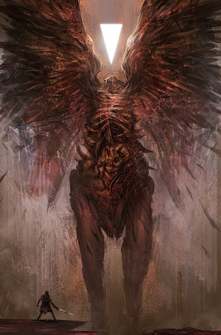 Giant demon wings forest man - bastien l. deharme free wallpaper for mobile