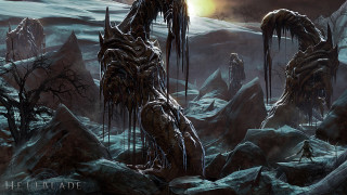 Alien creature snowy landscape full - a few person free wallpaper