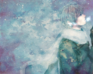 Person cat leash painting wall - amy sol free wallpaper