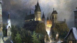 Castle towers trees painting scenery - the other side free wallpaper for desktop
