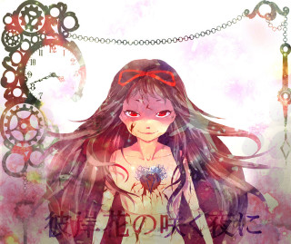 Girl long hair red bow 2 - a red bow free wallpaper for desktop