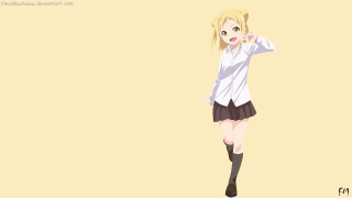 Chizuko yoshida blonde girl stand - anime visual free wallpaper