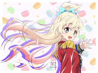 Blonde bow jacket ponytail anime - a blue eye free wallpaper