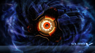 Demonic eyeball blue black lightning - a black circle free wallpaper
