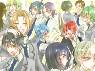 Anime group photo colorful background - a background free wallpaper for desktop