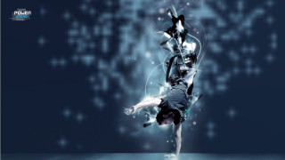 Woman dancing blue dress abstract - fabien charuau free wallpaper