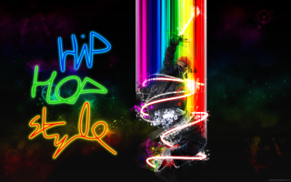 Colorful neon rainbow hiphop graffiti - graffiti art free wallpaper