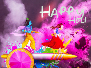 Colorful woman riding rocket man - a rocket free wallpaper