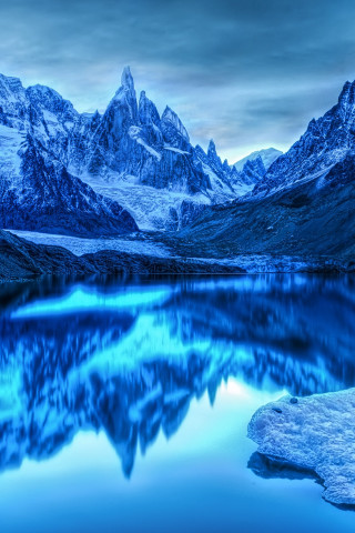 Mountain lake snow clouds blue 2 - the mountain free wallpaper for mobile
