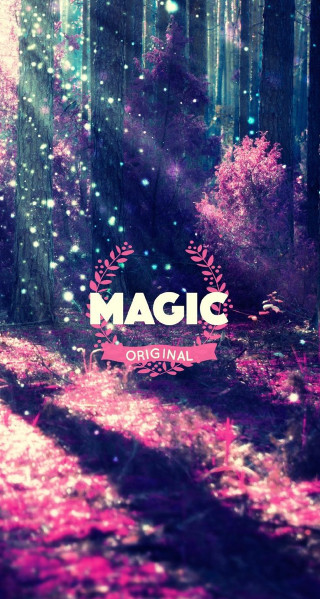 Forest purple light background magic - free neon wallpaper