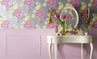 White table mirror flowers pink - a floral wallpaper free wallpaper for desktop