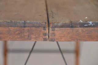Wooden table metal base wood - hard edge free wallpaper