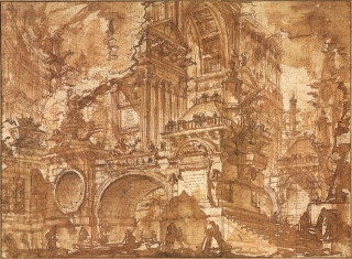 City drawing people buildings bustling - da vinci free wallpaper