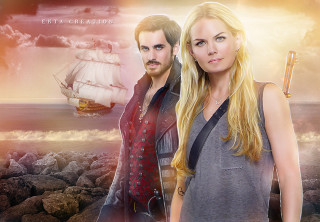 Man woman standing ship ocean - a man and a woman free wallpaper