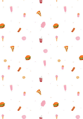 Food drinks pattern white pink - aestheticism free wallpaper for mobile