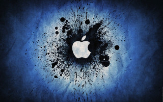 Apple logo blue dots paint 2 - extreme free wallpaper