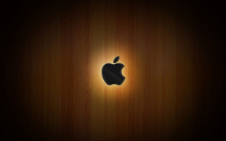 Wooden apple logo light shining - a light shining free wallpaper for desktop