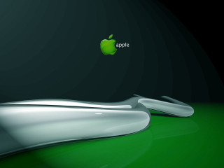 Green apple logo black background - the right side free wallpaper