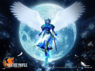 Woman wings full moon sword - a full moon free wallpaper for desktop