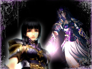 Anime characters purple frame black - a purple border free wallpaper