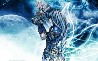Woman longhair rabbitsearshat moon fantasy - a glove free wallpaper