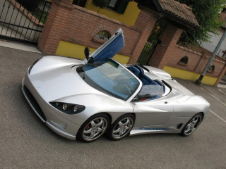 Silver sports car open hood - the door free wallpaper