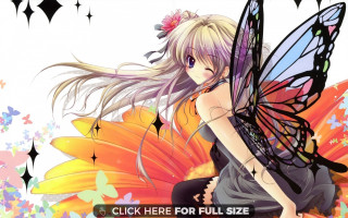 Girl butterfly wings flower hand - a butterfly free wallpaper for desktop