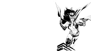 Woman gun inked lineart monochrome - her hand and a gun free wallpaper