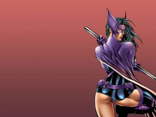 Woman purple outfit holding bat - eileen aldridge free wallpaper