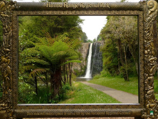 Waterfall path picture frame background - a picture frame free wallpaper for desktop