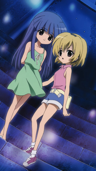 Two anime girls stage arm - the others hand free wallpaper