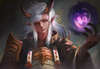 Male character horns ball demon - his hand and a demon free wallpaper