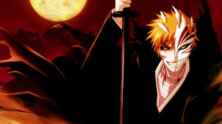 Man sword full moon red 2 - a red sky free wallpaper