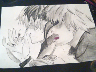 Drawing two people hands mouth - a phone free wallpaper