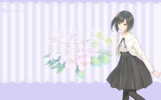Girl dress flower bouquet striped - striped free wallpaper