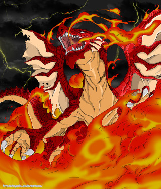 Red dragon huge body fire - huge free wallpaper for tablet