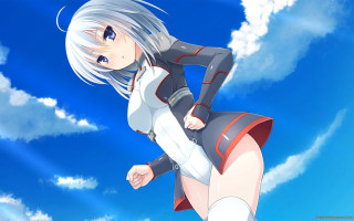 Woman short skirt boots flying - a short skirt free wallpaper for desktop