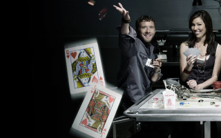 Man woman table cards card - a man and woman free wallpaper