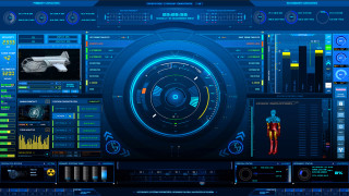 Futuristic interface blue background blue - a blue circle free wallpaper