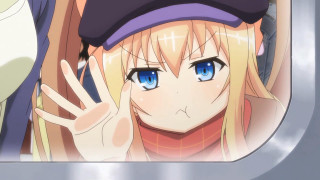 Girl blue eyes hat waving - kyoto animation free wallpaper