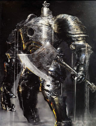 Knight holding sword painting artwork - dark soul free wallpaper for mobile